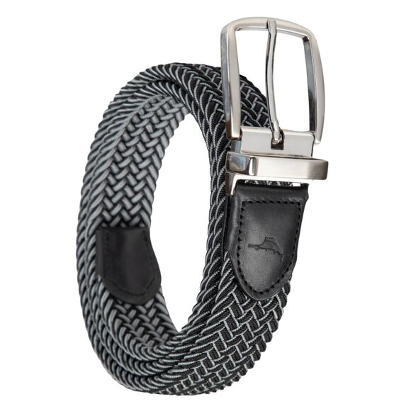 NWT - Tommy Bahama Men's Stretch Braided Reversible Belt Black/Gray - Size L/XL - Picture 1 of 3